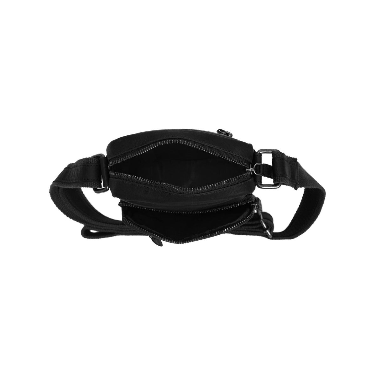 Bremen Full-Grain Leather Crossbody Bag til Mænd - Structured Side Profile Showing Gusset Depth &amp; Expansion Capacity