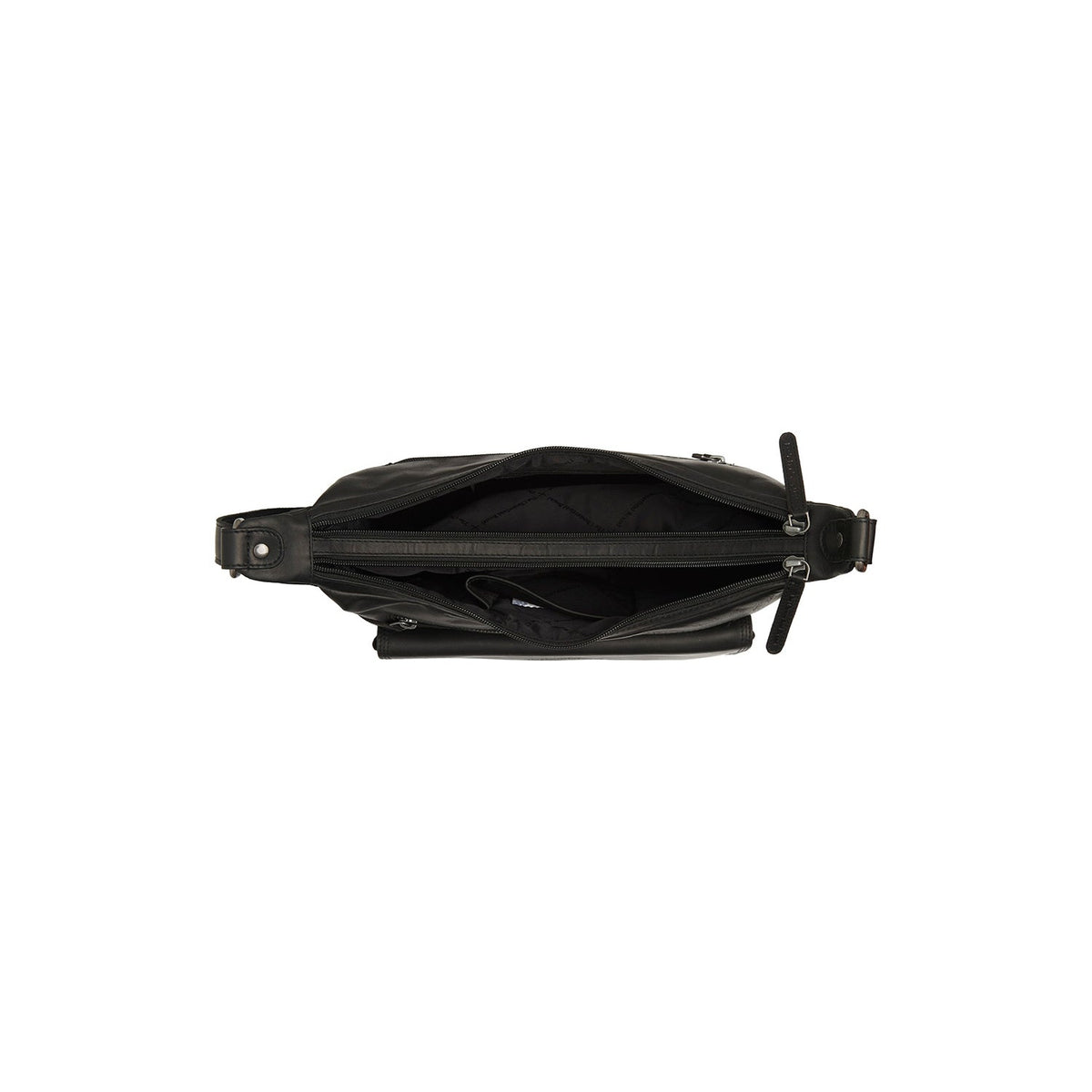 Solid Antique Brass Hardware &amp; Heavy-Duty Dual Zipper Detail on Bryson Full-Grain Leather Crossbody Bag til Kvinder