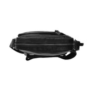 Dessau Full-Grain Leather Crossbody Bag til Mænd - Structured Side Profile Showing Gusset Depth &amp; Expansion Capacity