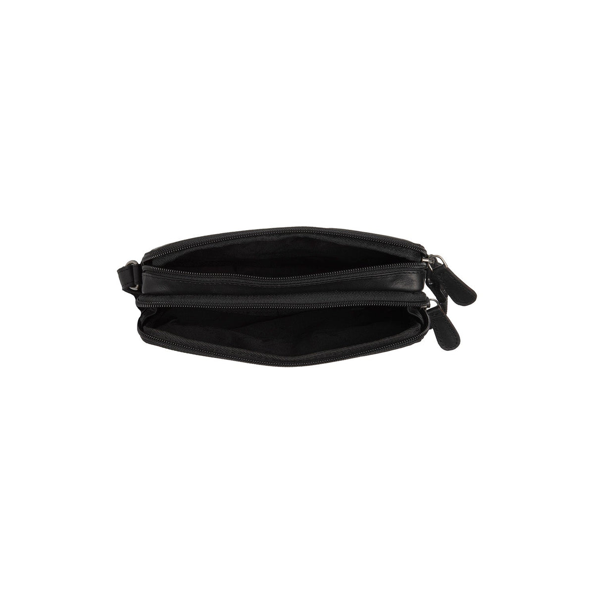 Solid Antique Brass Hardware &amp; Heavy-Duty Dual Zipper Detail on Ellon Full-Grain Leather Crossbody Bag til Kvinder