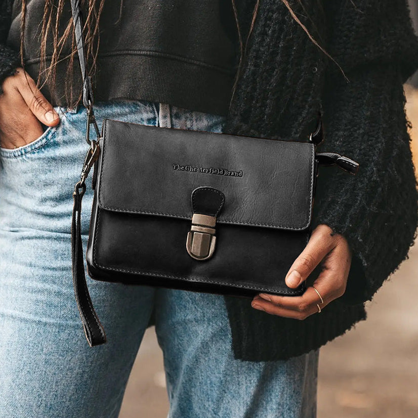 Classic 100% Full-Grain leather Bag - Bagfra med forstærkede læderremme og syninger