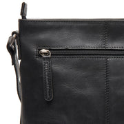 Lunton Full-Grain Leather Crossbody Bag til Kvinder - Structured Side Profile Showing Gusset Depth &amp; Expansion Capacity
