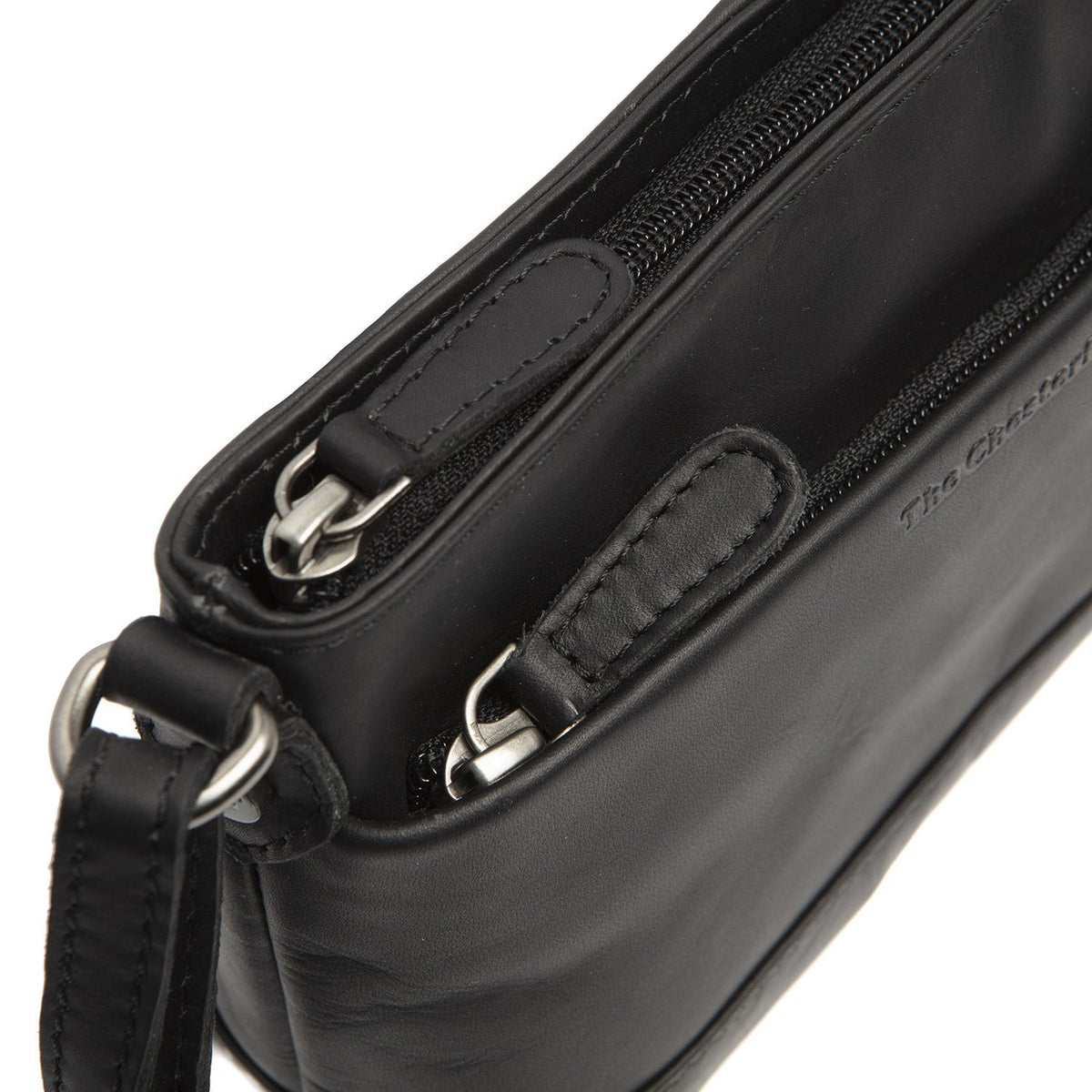 Salerno Full-Grain Leather Crossbody Bag til Kvinder - Structured Side Profile Showing Gusset Depth &amp; Expansion Capacity