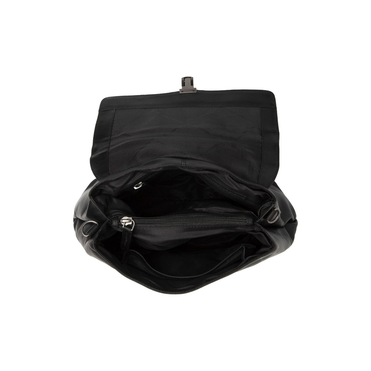 Close-Up Detail of Classic Collar &amp; Heavy-Duty Zipper Hardware on Angera Full-Grain Leather Handbag til Kvinder