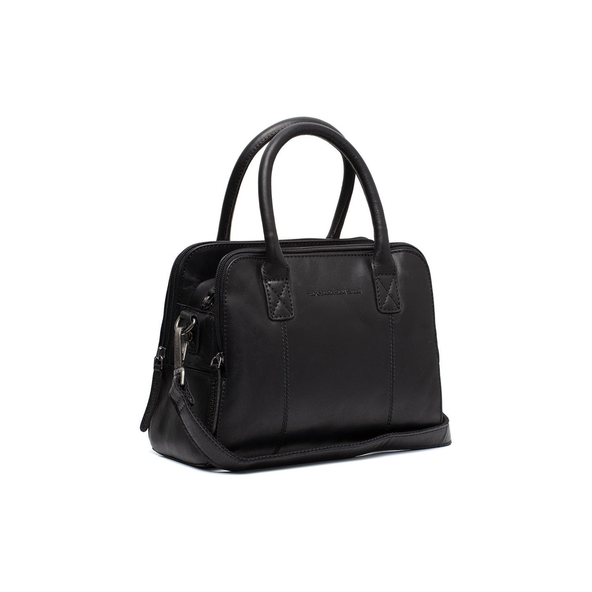 Ezra Full-Grain Leather Handbag til Kvinder in Classic 100% Full-Grain Leather - Front Profile View &amp; Tailored Silhouette | Buy Online
