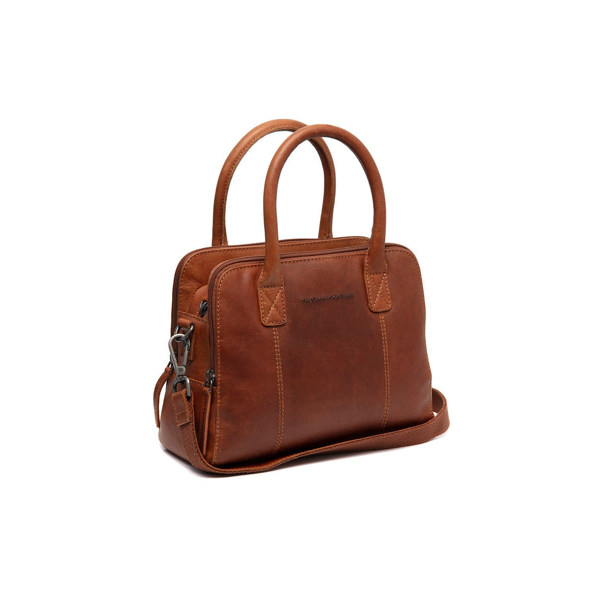 Tailored Rib Cuffs &amp; Hem Craftsmanship Construction Detail on Ezra Full-Grain Leather Handbag til Kvinder