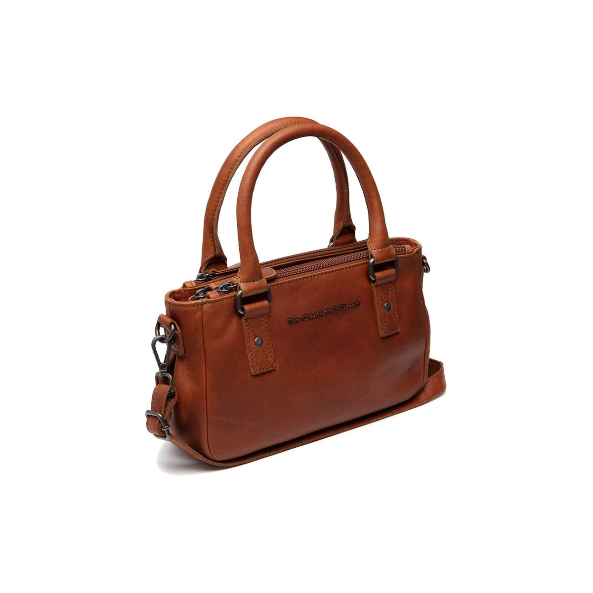 Tailored Rib Cuffs &amp; Hem Craftsmanship Construction Detail on Fenja Full-Grain Leather Handbag til Kvinder