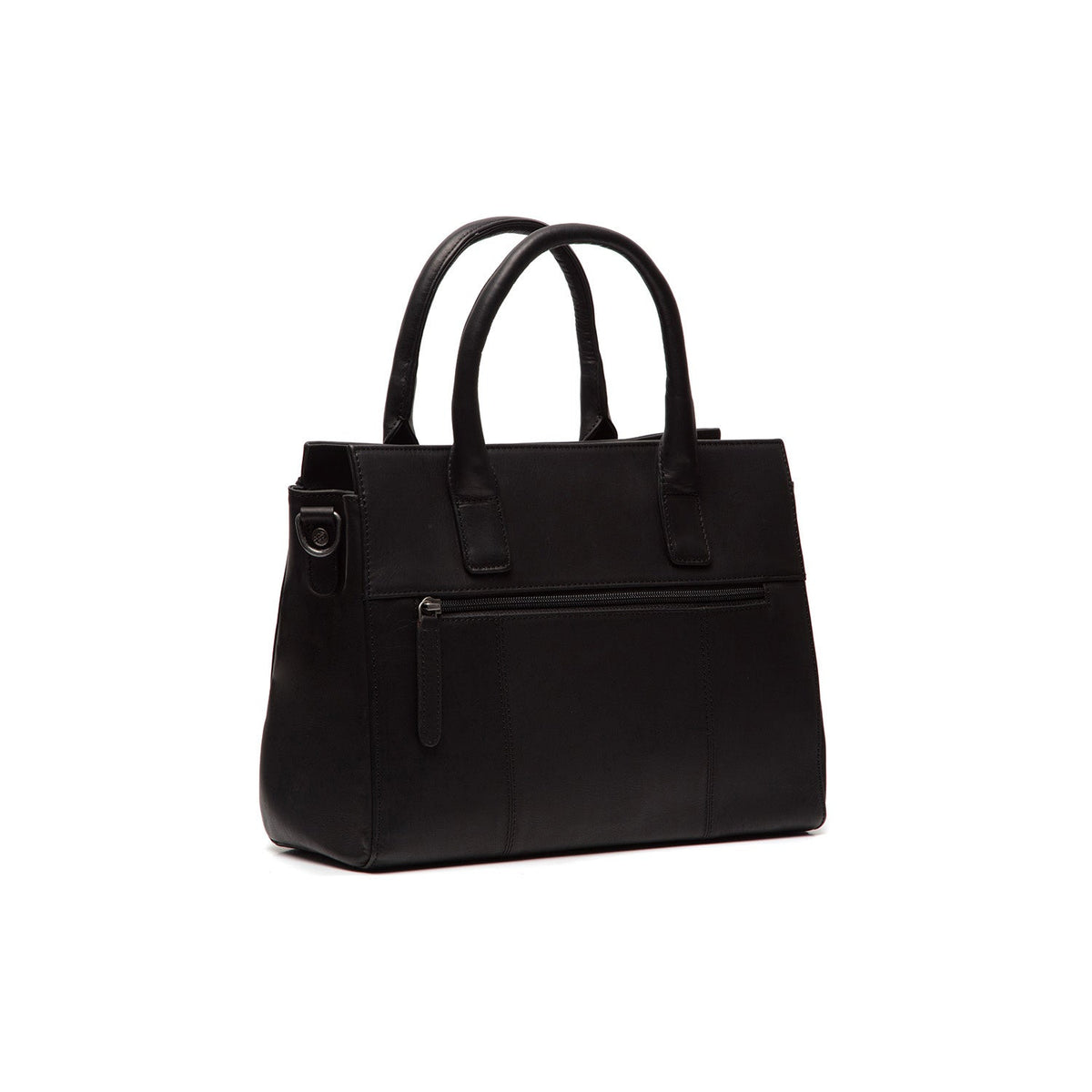 Tailored Rib Cuffs &amp; Hem Craftsmanship Construction Detail on Garda Full-Grain Leather Handbag til Kvinder