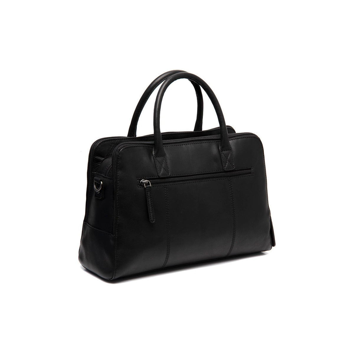 Tailored Rib Cuffs &amp; Hem Craftsmanship Construction Detail on Layton Full-Grain Leather Handbag til Kvinder