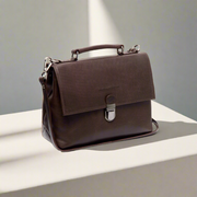 Styled Fit Perspective of Renata Full-Grain Leather Handbag til Kvinder on Model - Natural Daylight Drape