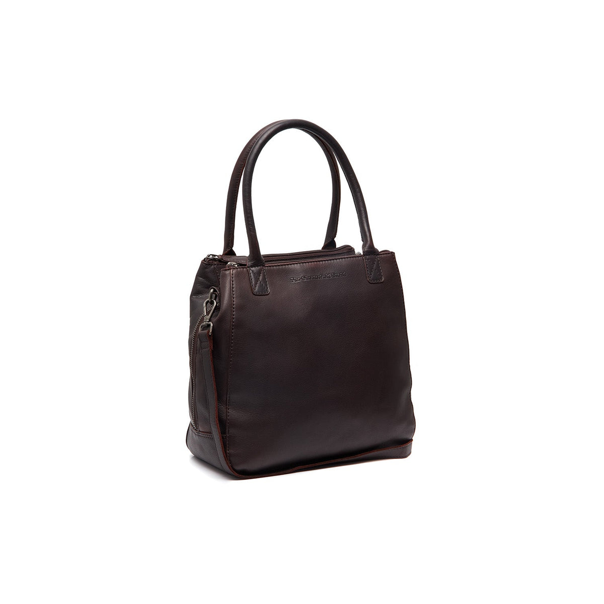 Tailored Rib Cuffs &amp; Hem Craftsmanship Construction Detail on Solvin Full-Grain Leather Handbag til Kvinder