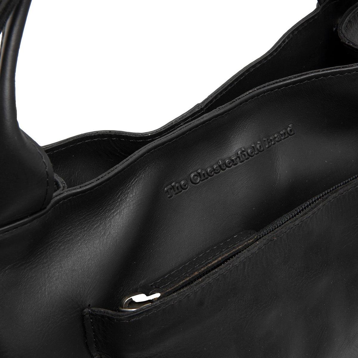 Tenara Full-Grain Leather Handbag til Kvinder - Lateral Side Profile View Showing Sleeve Cut &amp; Athletic Taper Fit