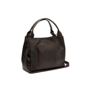 Styled Fit Perspective of Tenara Full-Grain Leather Handbag til Kvinder on Model - Natural Daylight Drape