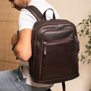 Detroit Full-Grain Leather Laptop Backpack til Kvinder – alternate product view 2