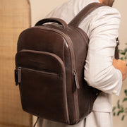 Maggiore Full-Grain Leather Laptop Backpack til Mænd – alternate product view 2