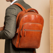 Maggiore Full-Grain Leather Laptop Backpack til Mænd – alternate product view 2