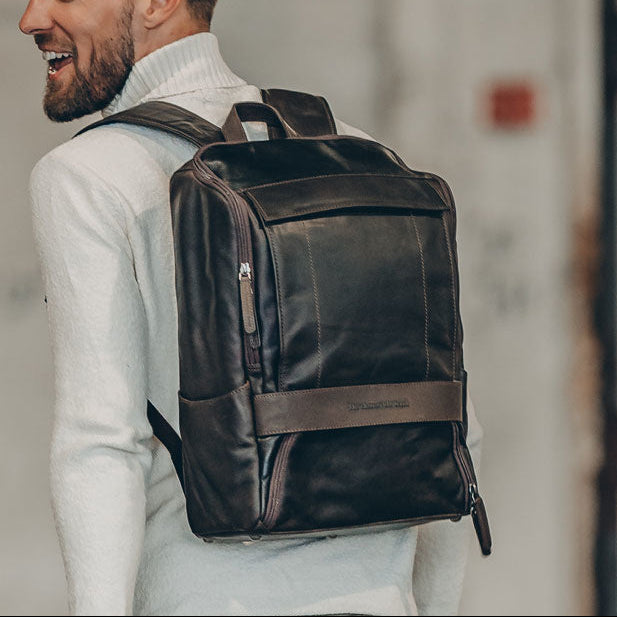 Rich Full-Grain Leather Laptop Backpack til Mænd – alternate product view 2