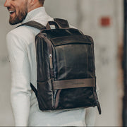 Rich Full-Grain Leather Laptop Backpack til Mænd – alternate product view 2