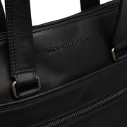 Elvas Full-Grain Leather Laptop Bag til Kvinder - Structured Side Profile Showing Gusset Depth &amp; Expansion Capacity