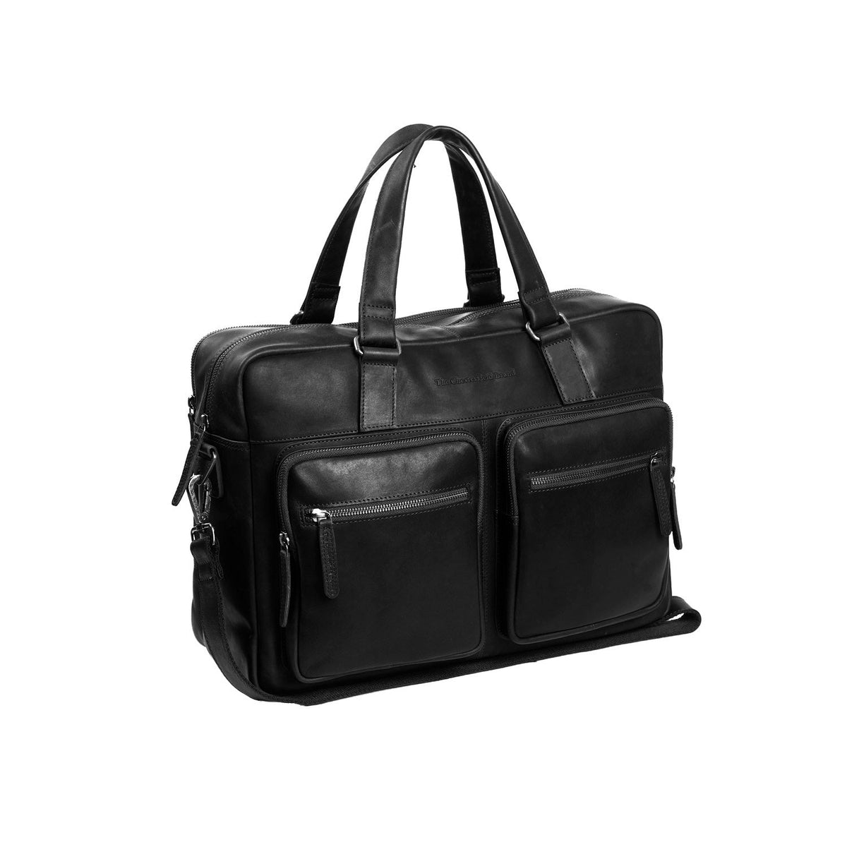 Misha Full-Grain Leather Laptop Bag til Kvinder in Classic 100% Full-Grain Leather - Full Exterior Front Profile View | Buy Online