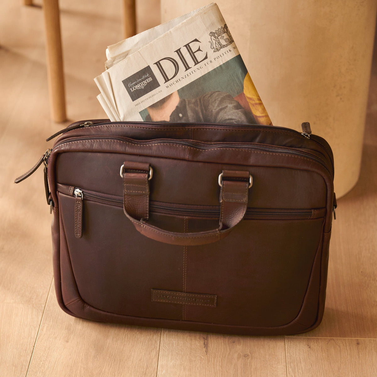 Seth Full-Grain Leather Laptop Bag til Mænd – alternate product view 2