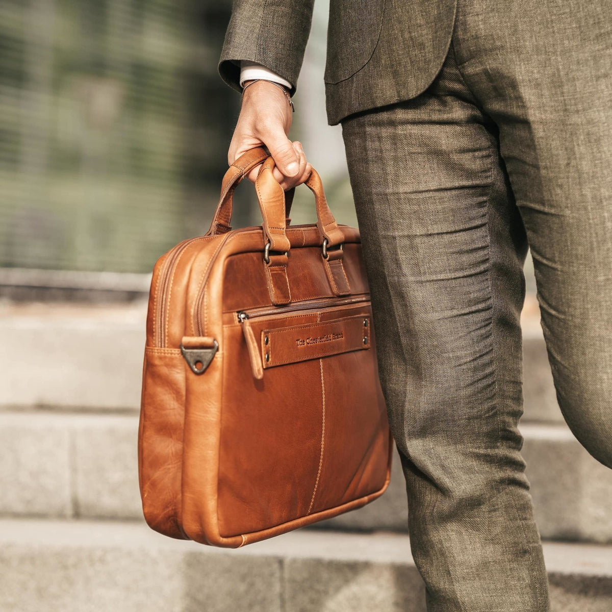 Seth Full-Grain Leather Laptop Bag til Mænd – alternate product view 3