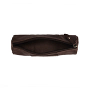 Tailored Rib Cuffs &amp; Hem Craftsmanship Construction Detail on Leather Pencil Case Lea til Kvinder