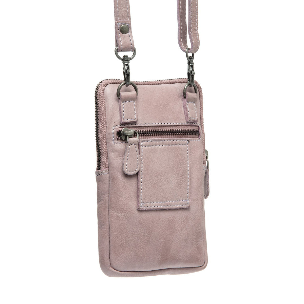 Tailored Rib Cuffs &amp; Hem Craftsmanship Construction Detail on Salta Full-Grain Leather Phone Bag til Kvinder