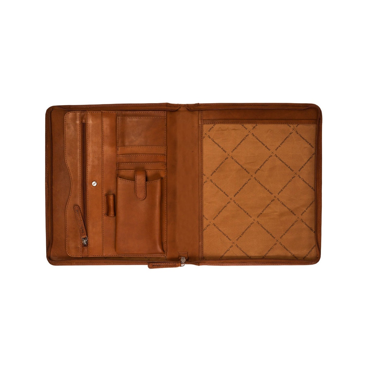 Cognac Leather Portfolio Barnet til Kvinder, detail view 1