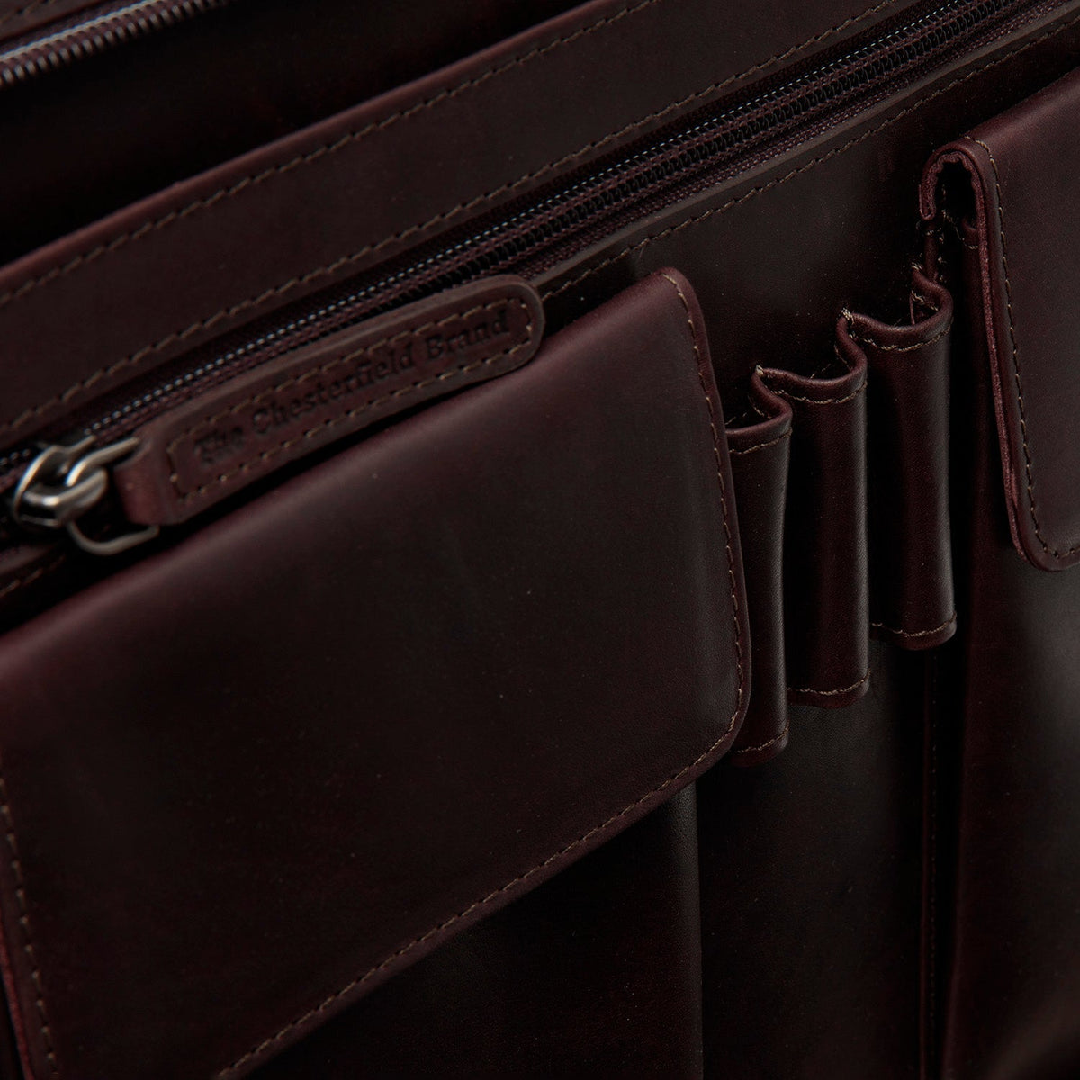Brown Leather Portfolio Moreton til Kvinder, detail view 3
