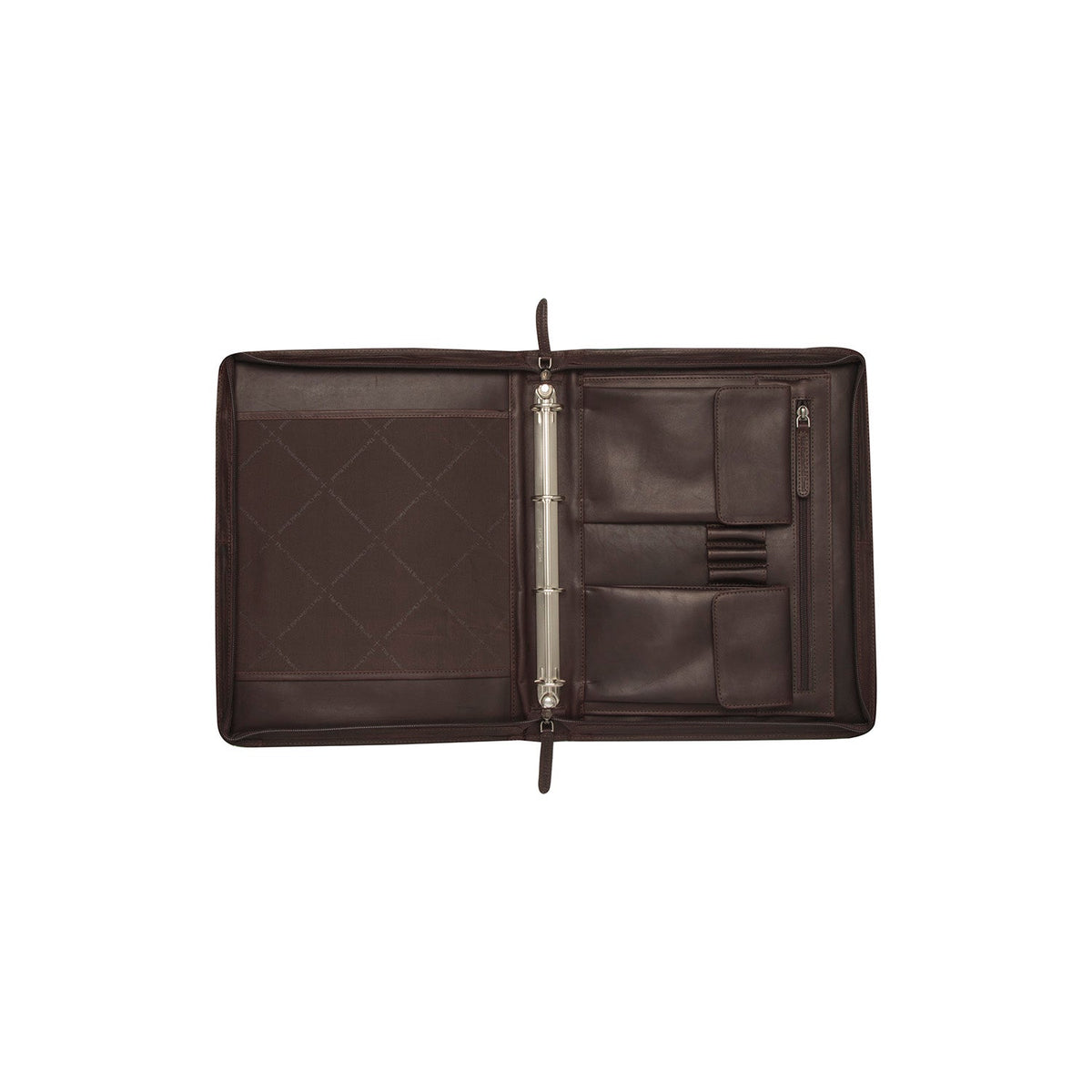 Styled Fit Perspective of Leather Portfolio Moreton til Kvinder on Model - Natural Daylight Drape