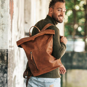 Liverpool Full-Grain Leather Roll-top Backpack til Kvinder – alternate product view 2