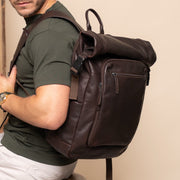 Remo Full-Grain Leather Roll-top Backpack til Kvinder – alternate product view 2