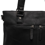 
Solid Antique Brass Hardware & Heavy-Duty Dual Zipper Detail on Rome Kernelæder Shopper til Damer