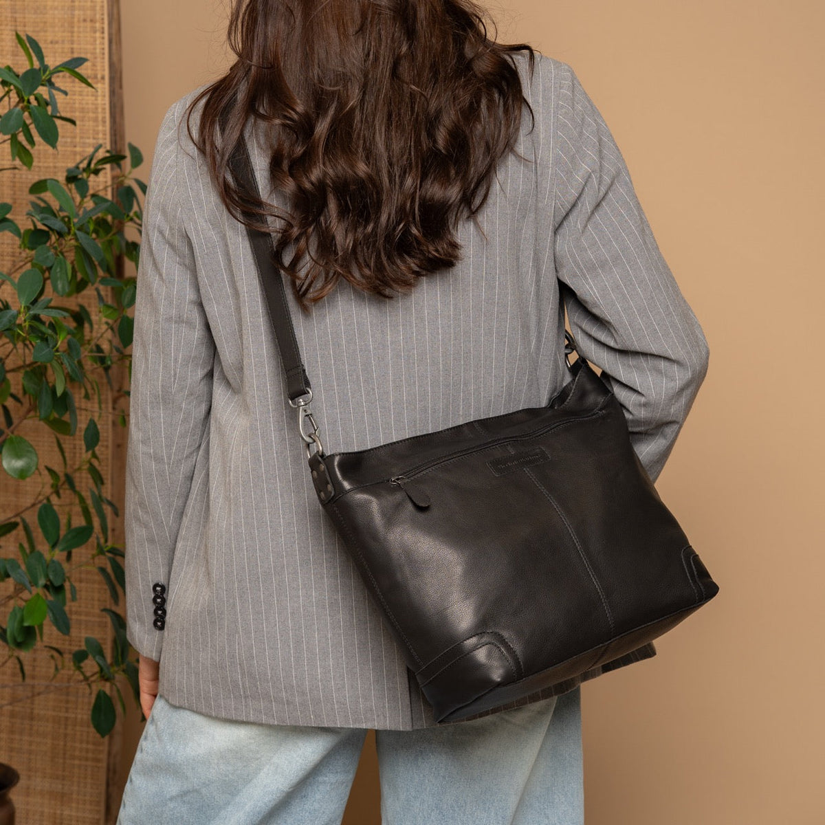 Astero Full-Grain Leather Shoulder Bag til Kvinder – alternate product view 2
