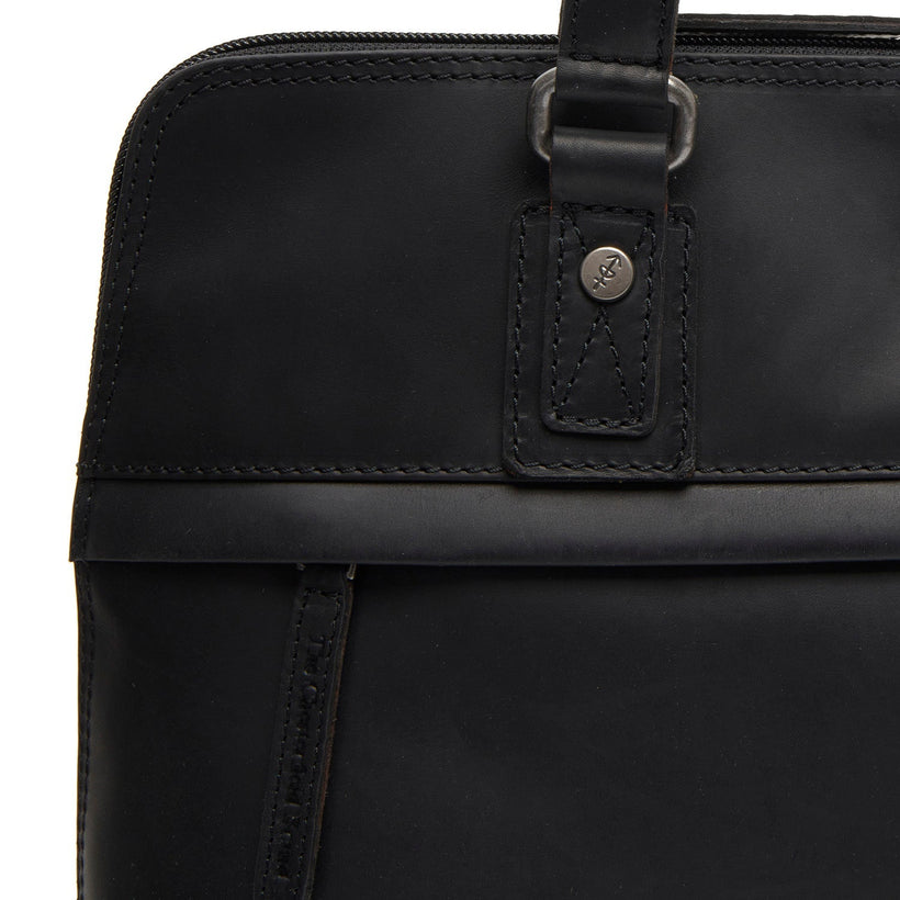 Classic 100% Full-Grain leather Bag - Rear Perspective Showing Reinforced Leather Straps & Stitching