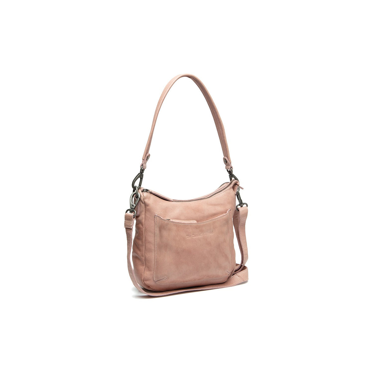 Caroline Full-Grain Leather Shoulder Bag til Kvinder in Classic 100% Full-Grain Leather - Full Exterior Front Profile View | Buy Online