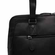 Elvar Full-Grain Leather Shoulder Bag til Kvinder - Structured Side Profile Showing Gusset Depth &amp; Expansion Capacity