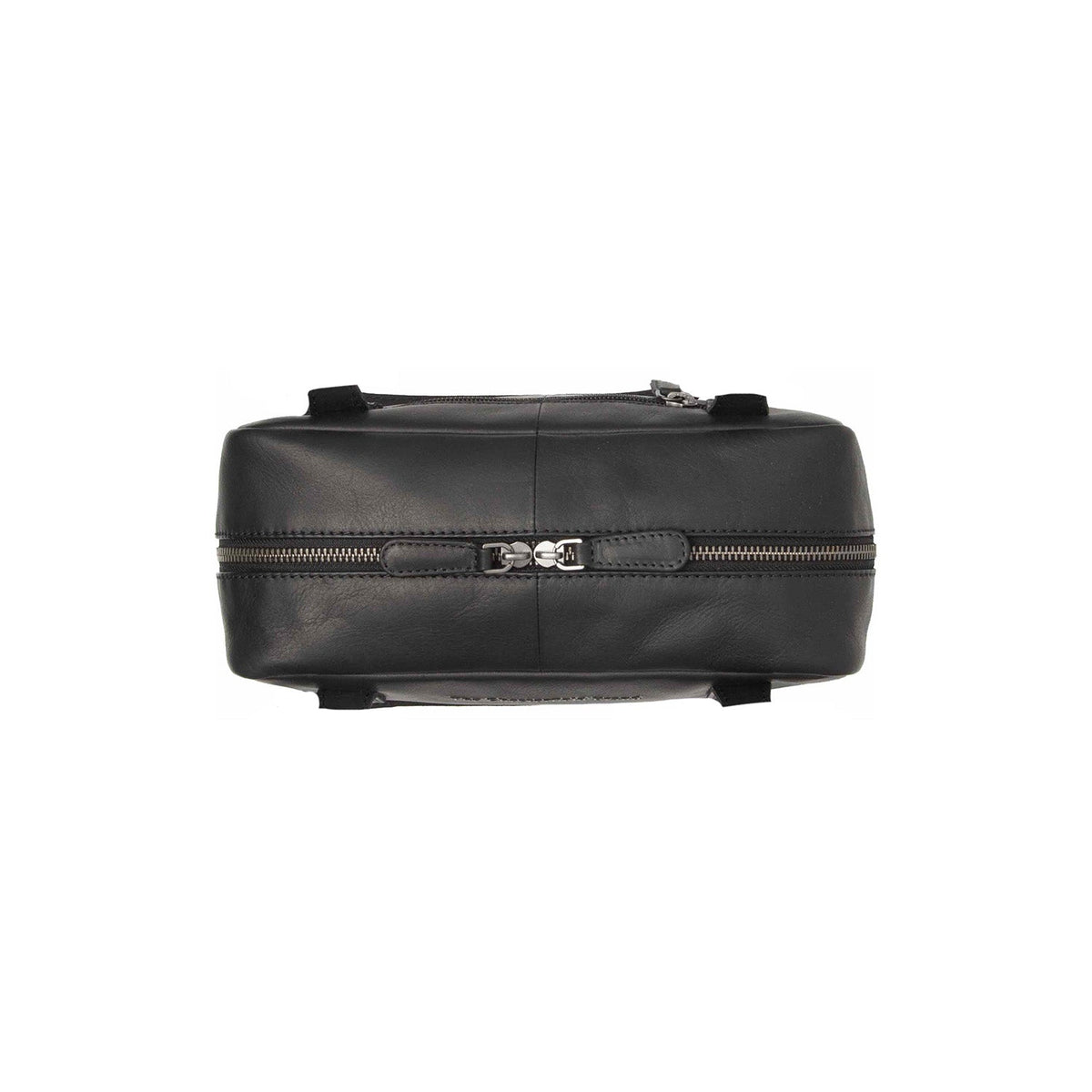 
Solid Antique Brass Hardware & Heavy-Duty Dual Zipper Detail on Fenno Skuldertaske i læder