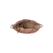 Solid Antique Brass Hardware & Heavy-Duty Dual Zipper Detail on Lucy Full-Grain Leather Shoulder Bag