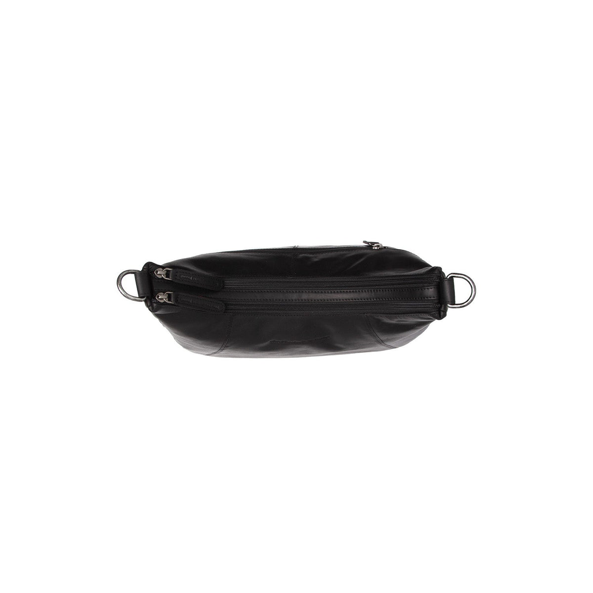 Solid Antique Brass Hardware &amp; Heavy-Duty Dual Zipper Detail on Marle Full-Grain Leather Shoulder Bag til Kvinder