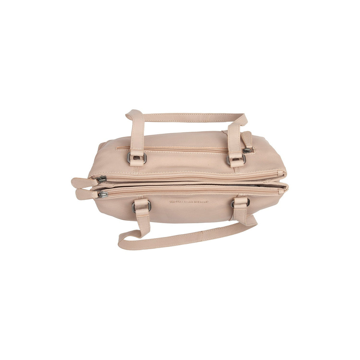 Solid Antique Brass Hardware &amp; Heavy-Duty Dual Zipper Detail on Marvos Full-Grain Leather Shoulder Bag til Kvinder