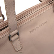 Marvos Full-Grain Leather Shoulder Bag til Kvinder - Structured Side Profile Showing Gusset Depth &amp; Expansion Capacity