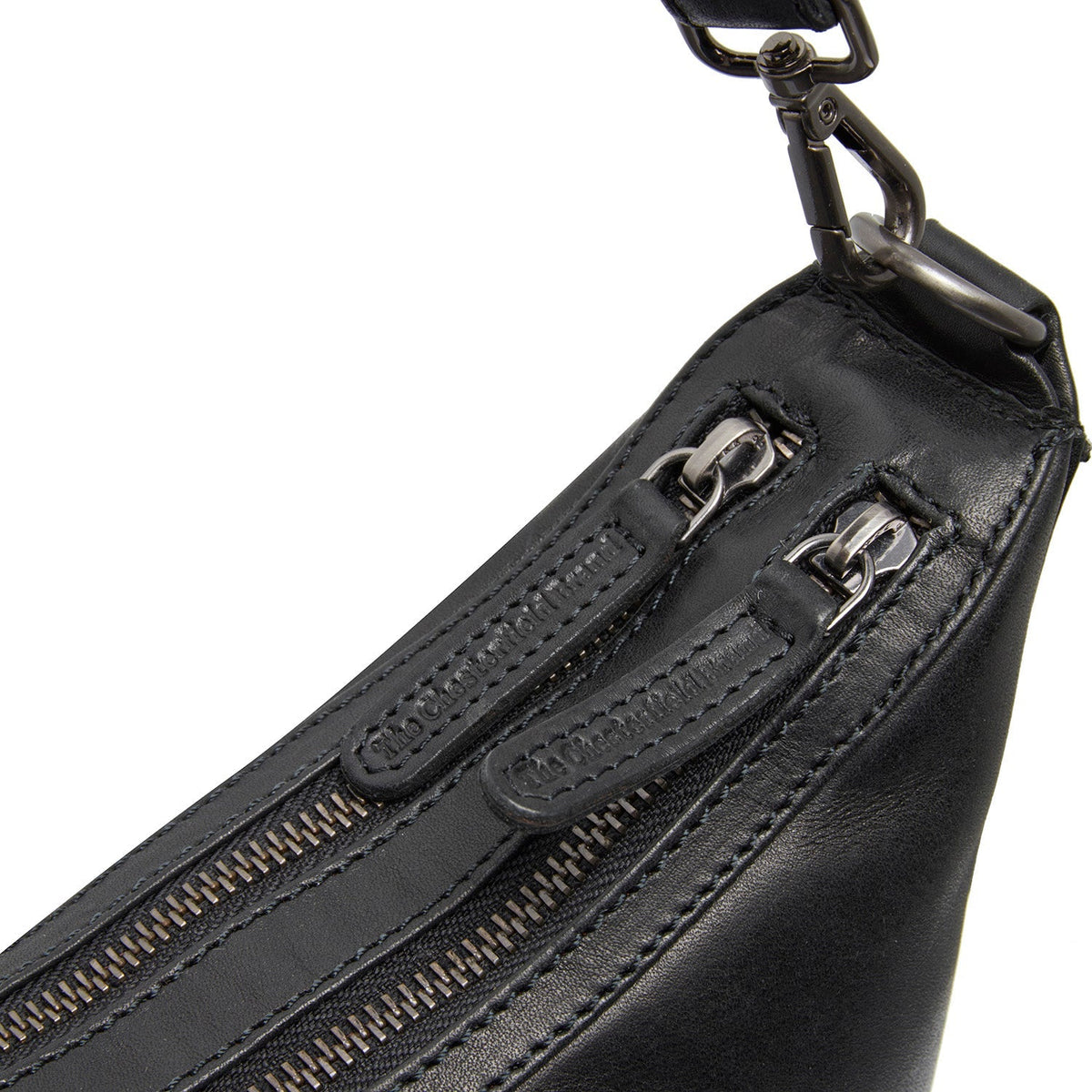 Moneva Full-Grain Leather Shoulder Bag til Kvinder - Structured Side Profile Showing Gusset Depth &amp; Expansion Capacity