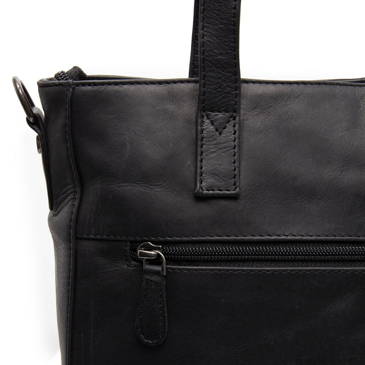 Mosel Full-Grain Leather Shoulder Bag til Kvinder - Structured Side Profile Showing Gusset Depth &amp; Expansion Capacity