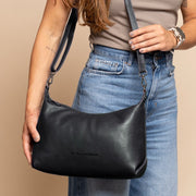 Classic 100% Full-Grain leather Bag - Rear Perspective Showing Reinforced Leather Straps &amp; Stitching