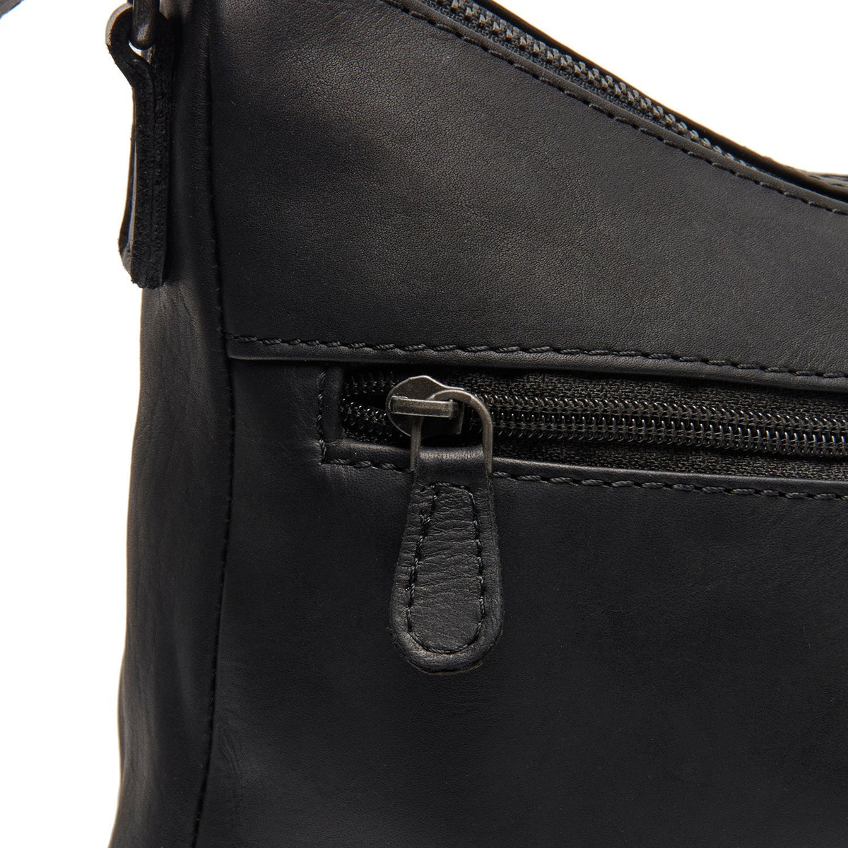 Tivra Full-Grain Leather Shoulder Bag til Kvinder - Structured Side Profile Showing Gusset Depth &amp; Expansion Capacity