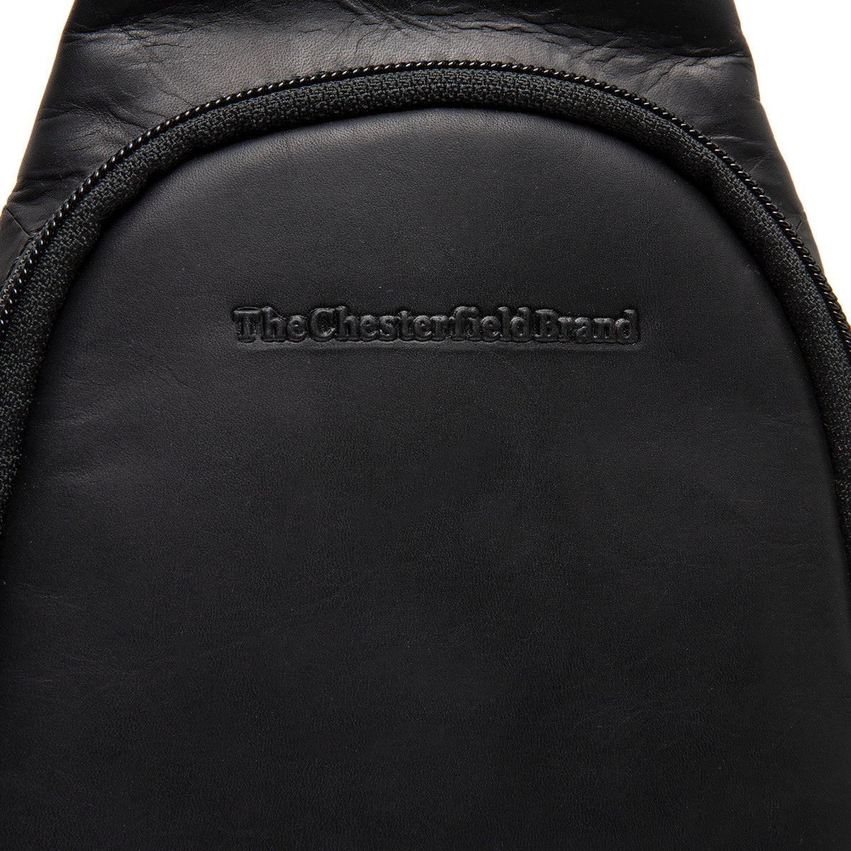 Solid Antique Brass Hardware &amp; Heavy-Duty Dual Zipper Detail on Leather Sling Bag Bowey til Kvinder