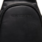 Solid Antique Brass Hardware &amp; Heavy-Duty Dual Zipper Detail on Leather Sling Bag Bowey til Kvinder
