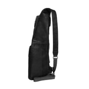 Leather Sling Bag Logan til Kvinder - Structured Side Profile Showing Gusset Depth &amp; Expansion Capacity